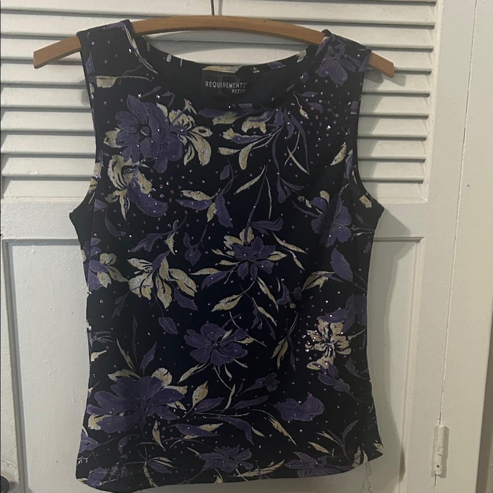 Requirements Women's Elegant Purple Floral Blouse